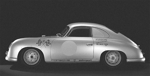 Porsche 356 side images in sliver